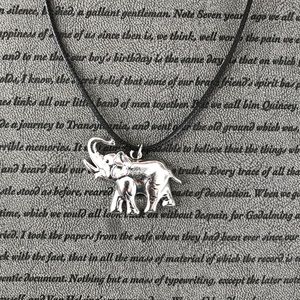 Silver Elephant Boho Hippie Animal Necklace
